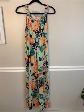 Sonoma Floral Maxi Skirt in Mint, Coral & Navy